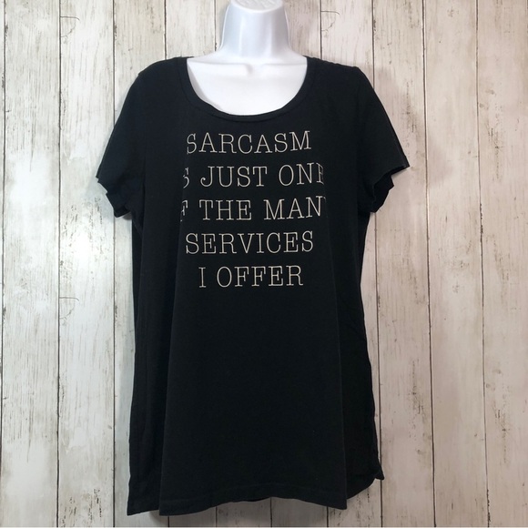 Torrid Sarcasm Black Round Neck Tee 1X - Picture 1 of 4